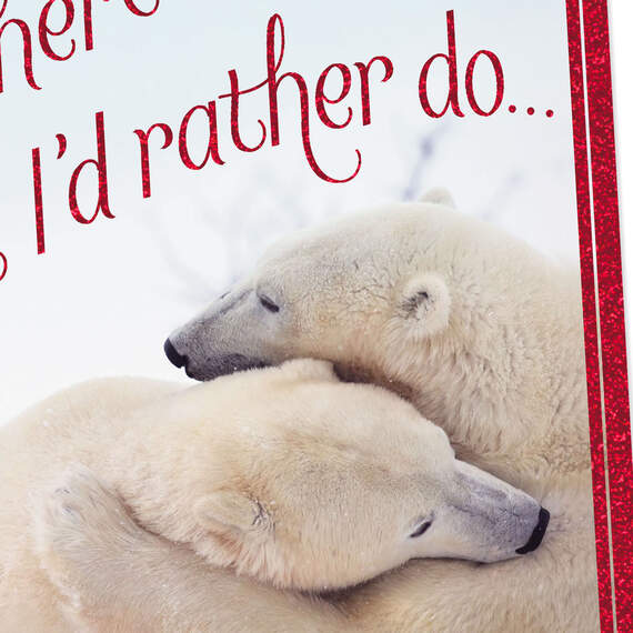 Cuddling Polar Bears Love You Christmas Card, , large image number 4