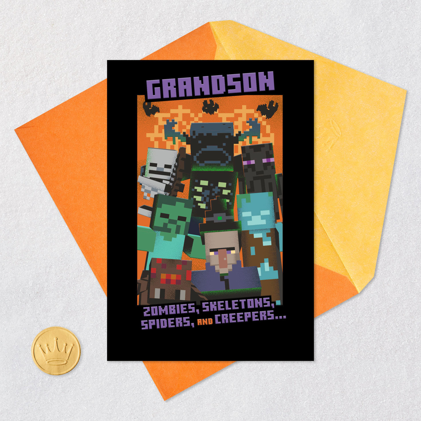 Minecraft Mobs of Fun Halloween Card for Grandson for only USD 3.99 | Hallmark
