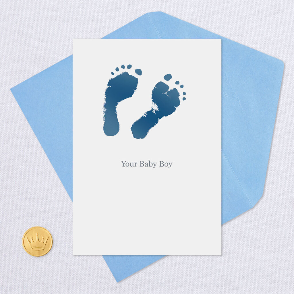 Blue Footprints New Baby Boy Card Greeting Cards Hallmark