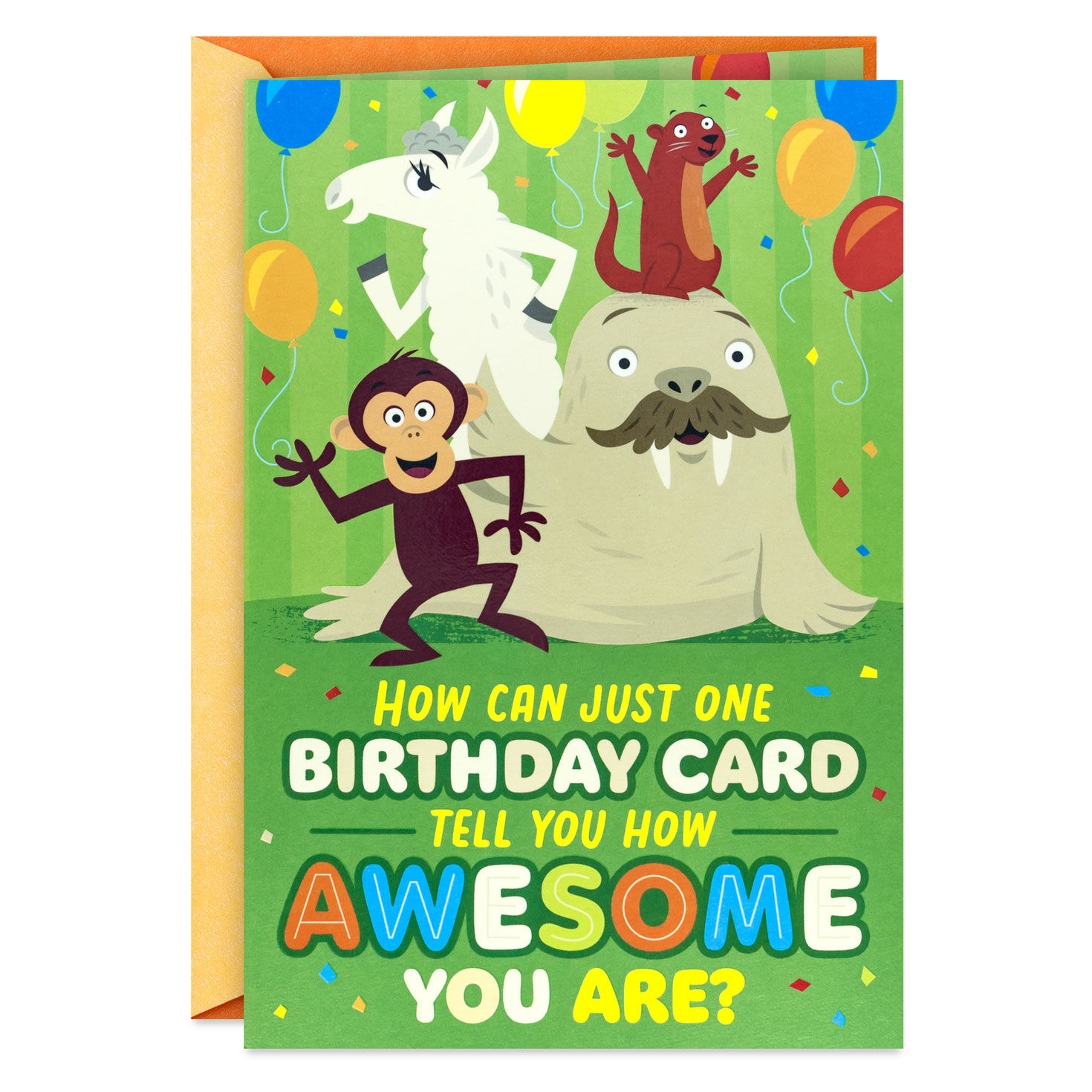 Party Animals Birthday Card for Kids With Mini Cards