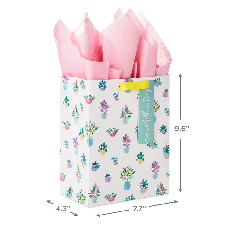 9.6" Potted Plants Medium Mother's Day Gift Bag With Tissue Paper, , large image number 3