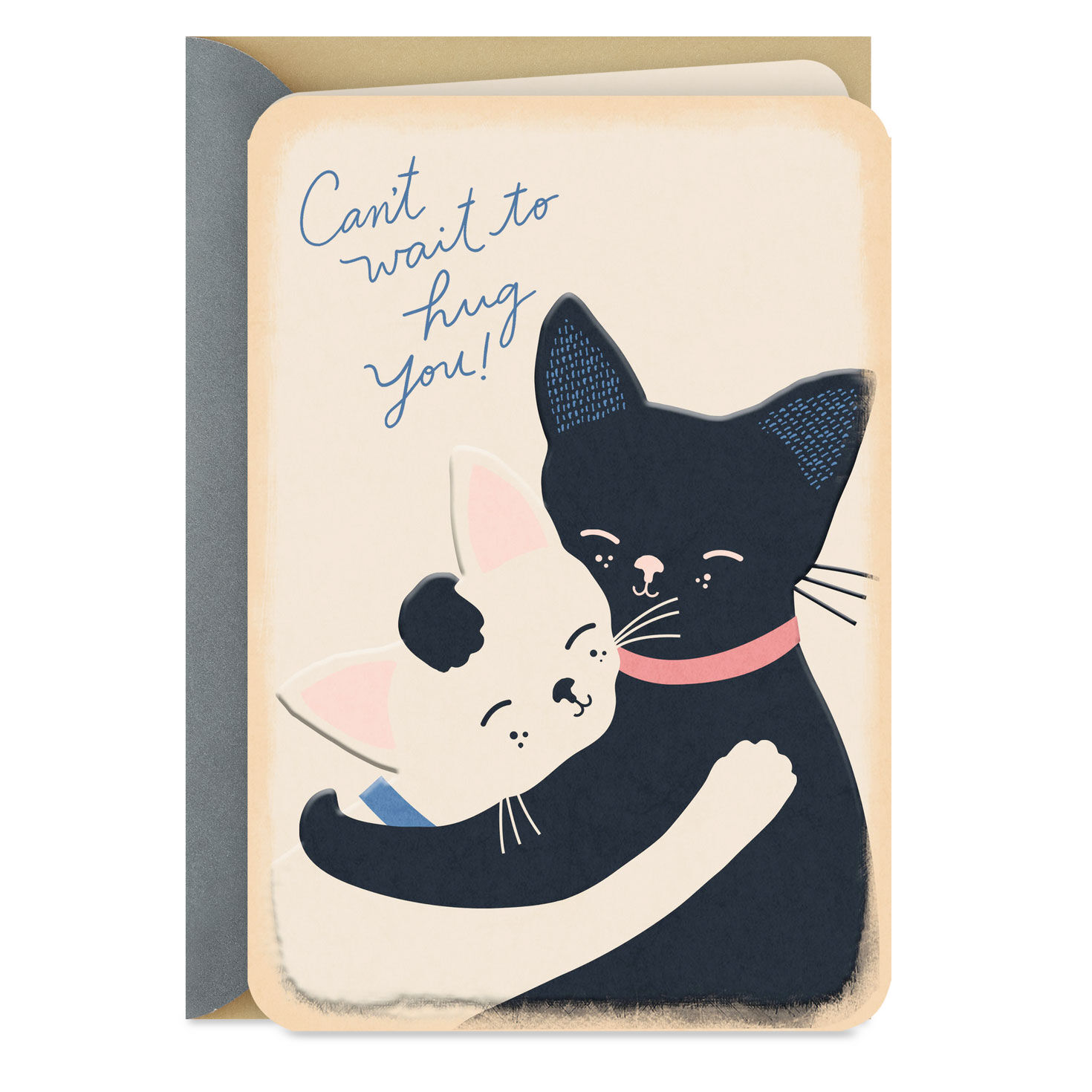 Kitty Hugs Miss You Card