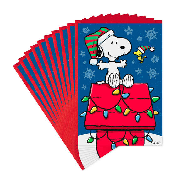 Peanuts® Snoopy and Woodstock Christmas Cards, Pack of 10, , large image number 1
