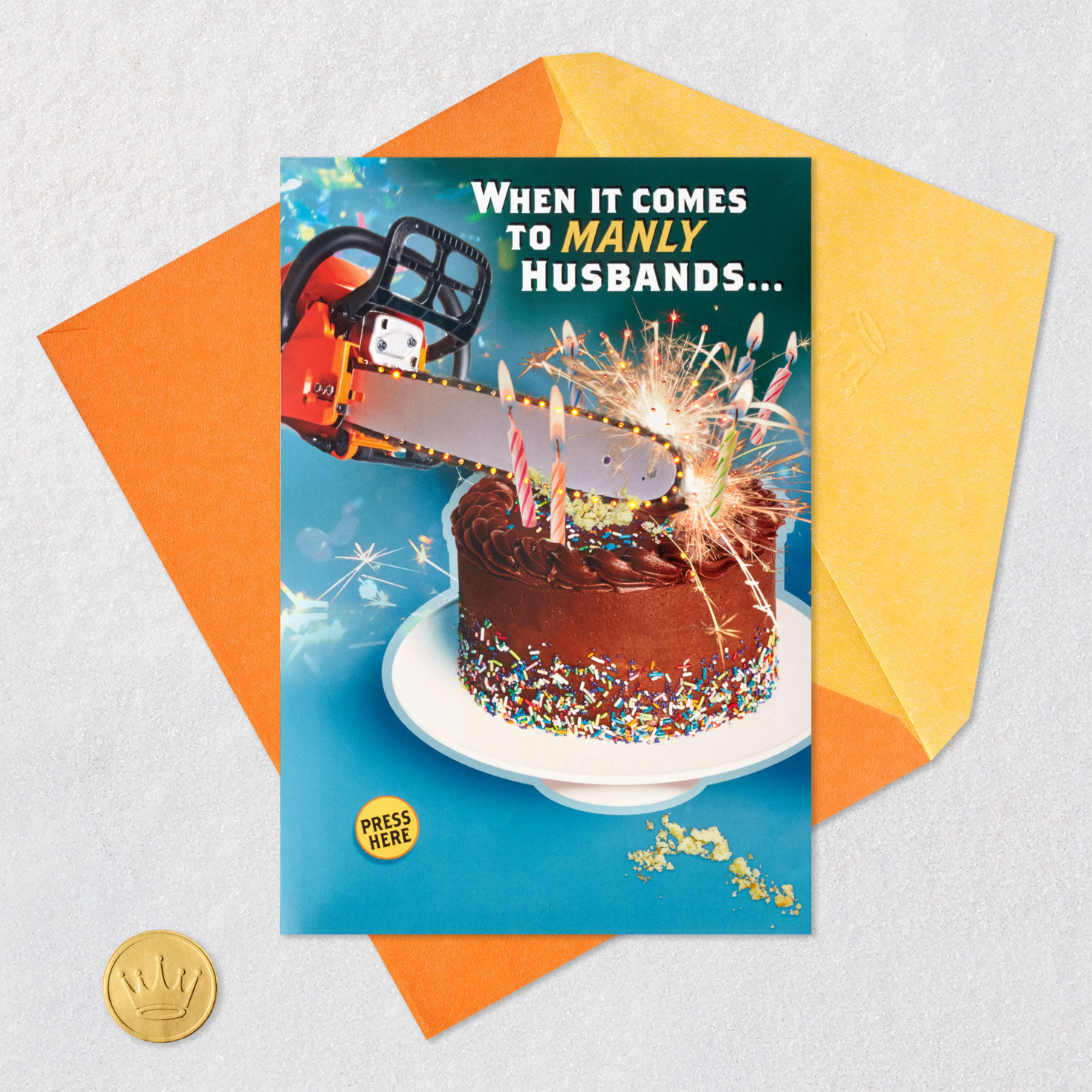 For My Manly Husband Funny Birthday Card With Sound and Light for only USD 9.59 | Hallmark