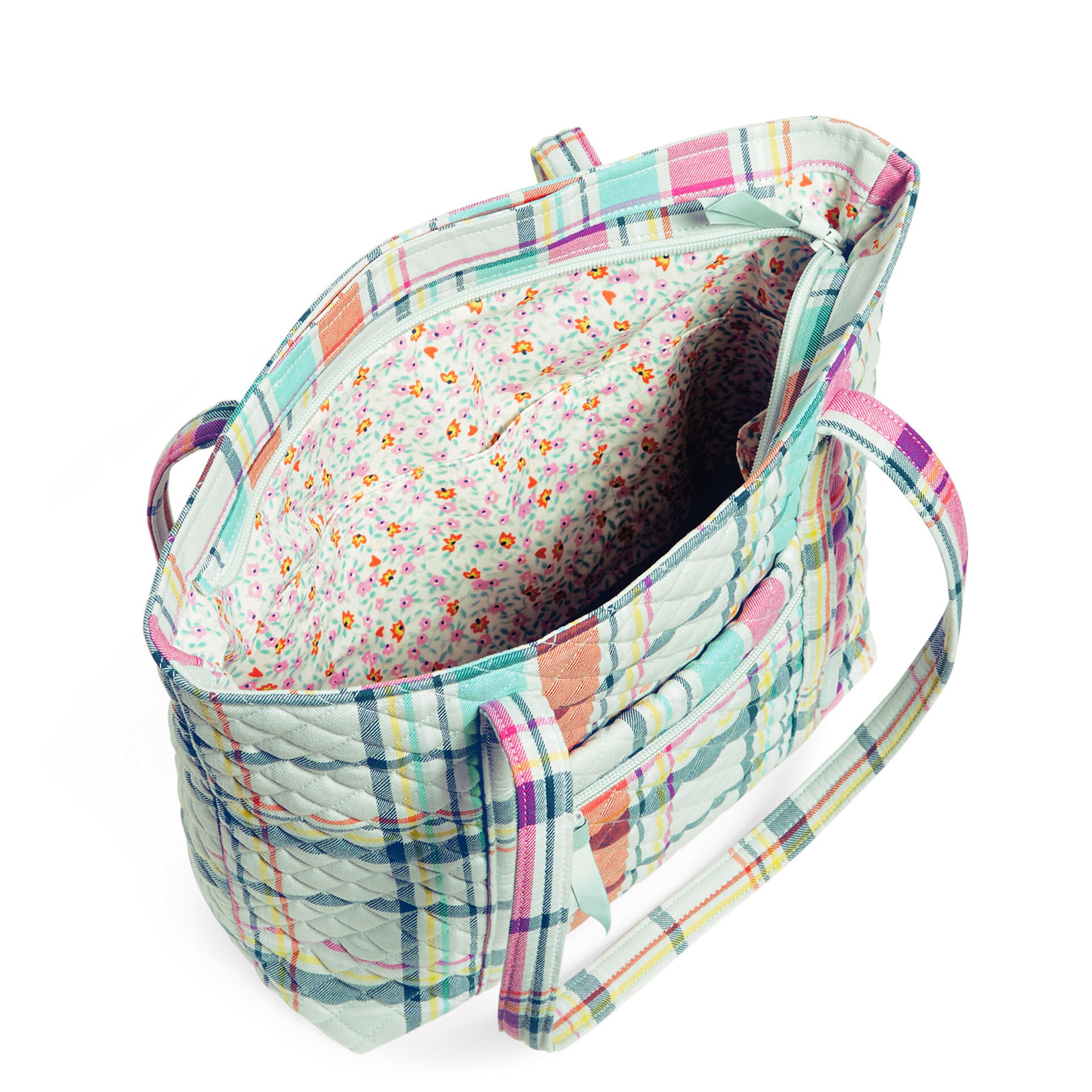 Vera Bradley Small Vera Tote Bag in Pastel Plaid Handbags & Purses