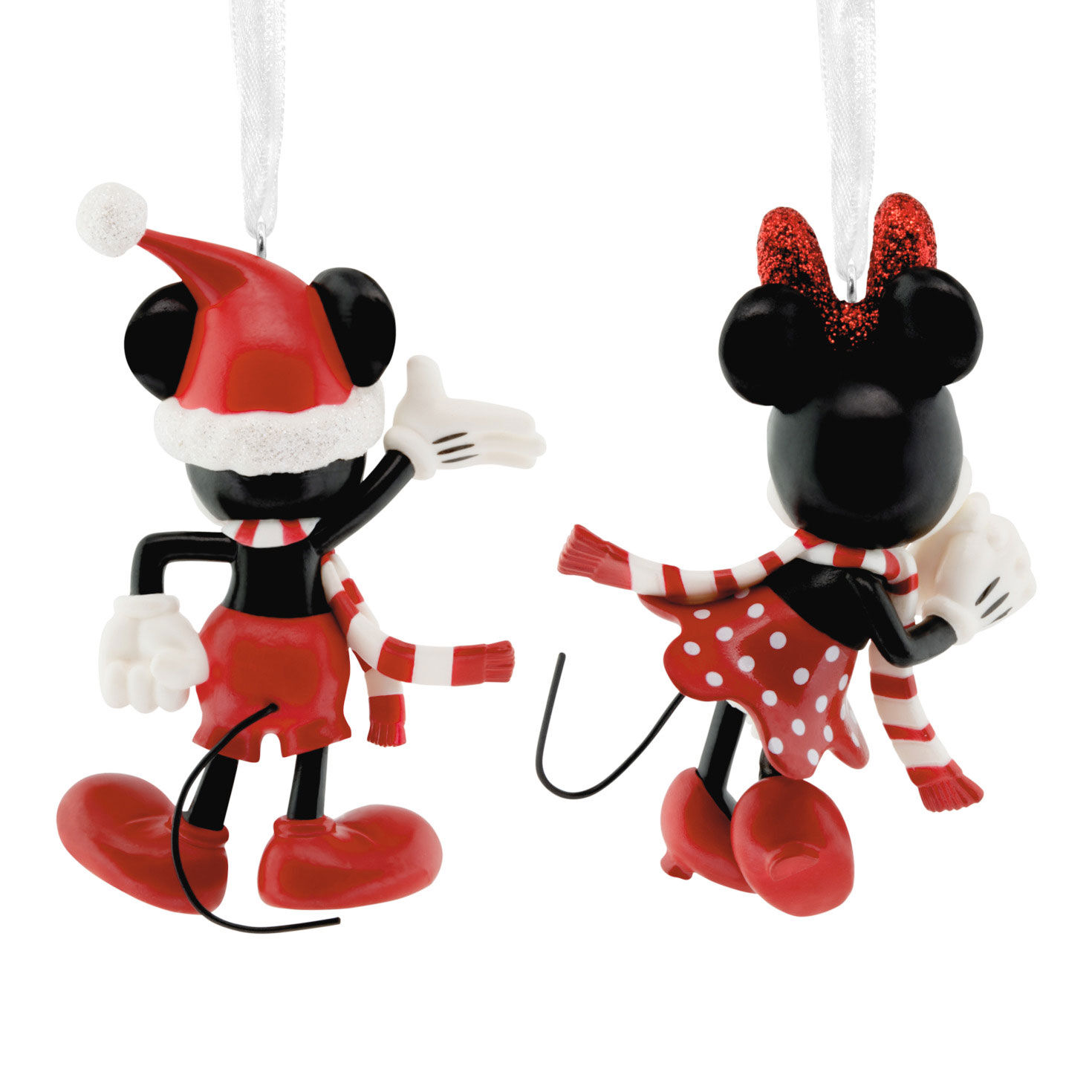 Set of 2 Disney Mickey Minnie Ornaments in Gift Box back image number 9