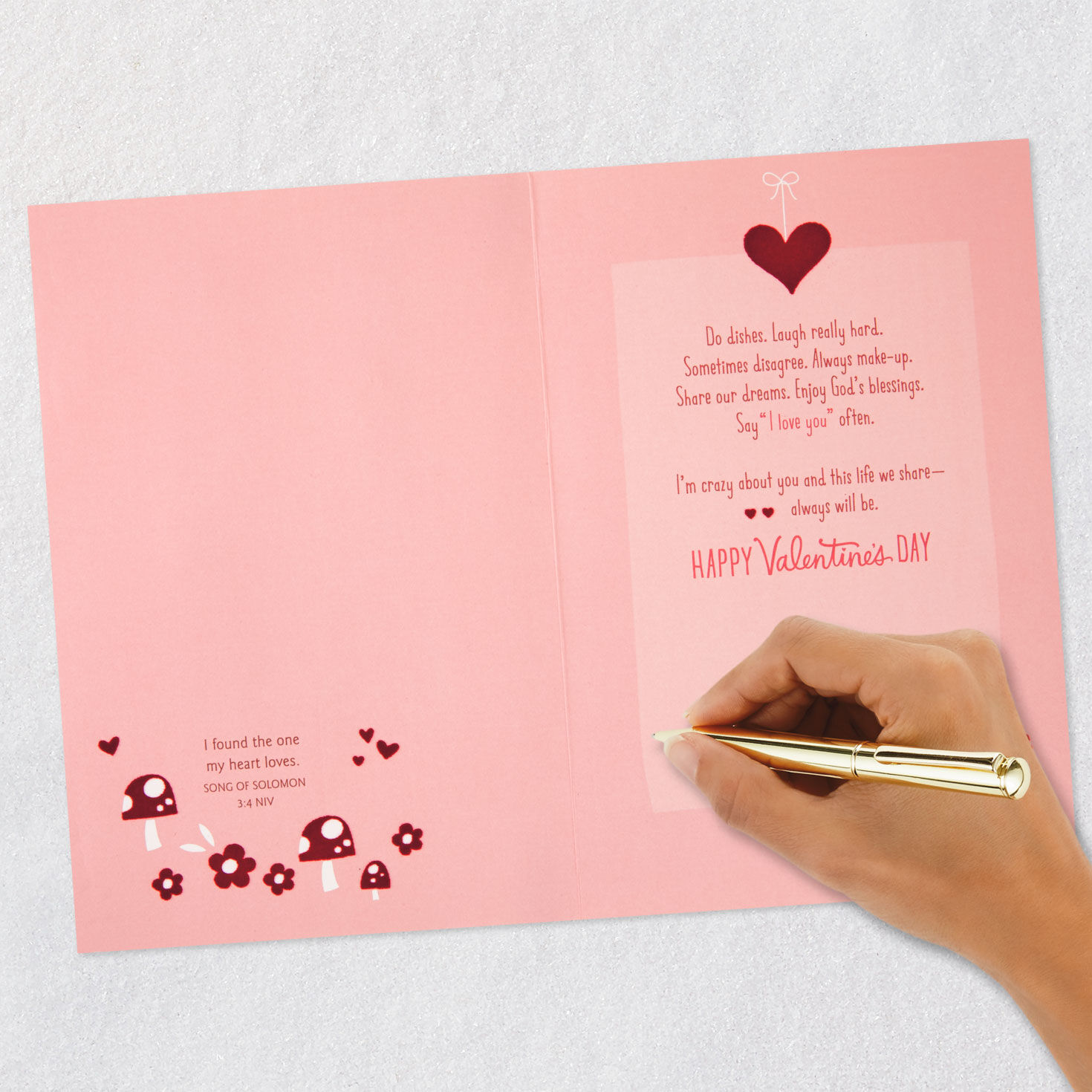 Squirrel Couple Religious Valentine's Card for Spouse signing card image number 7