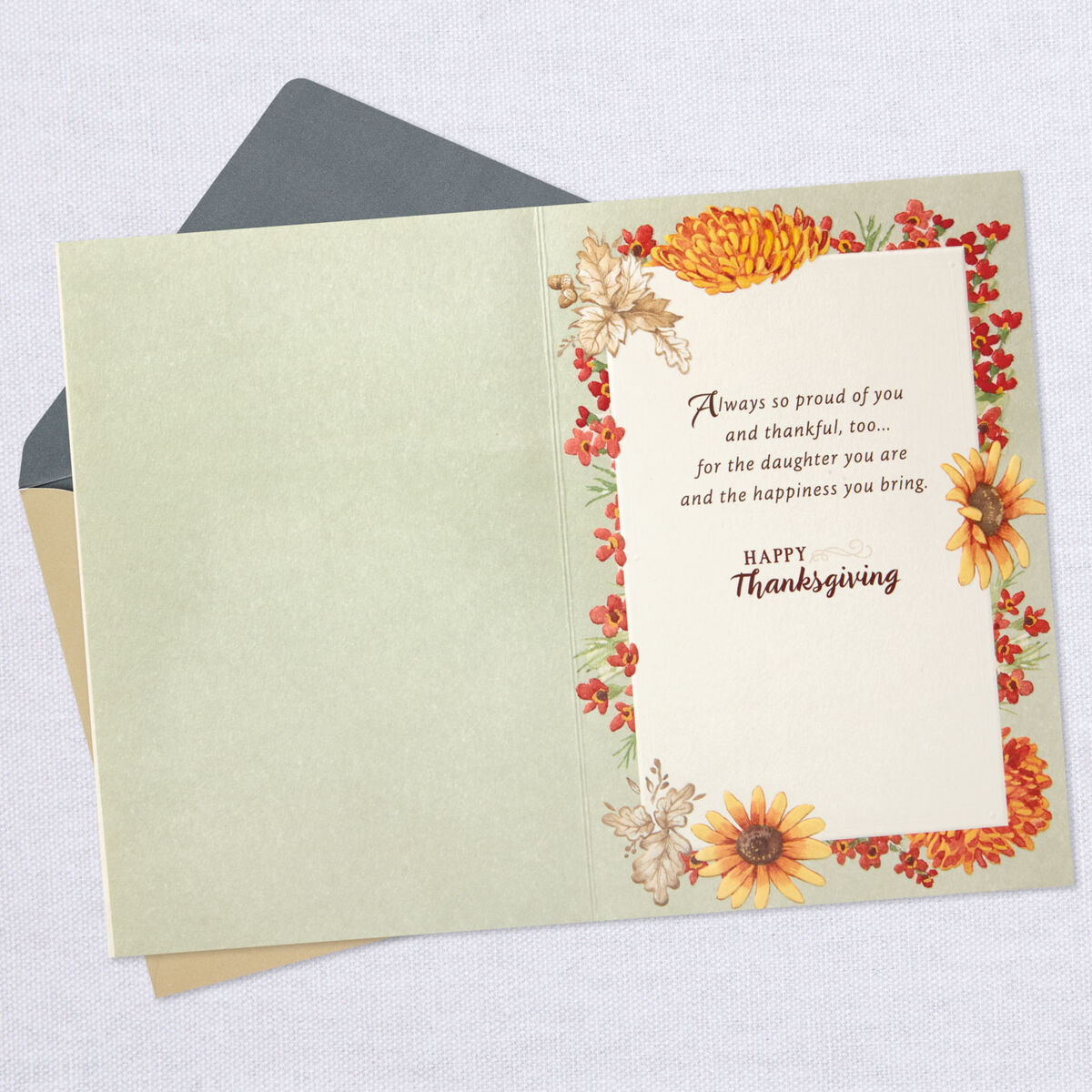 Fall Flowers Thanksgiving Card for Daughter Greeting Cards Hallmark