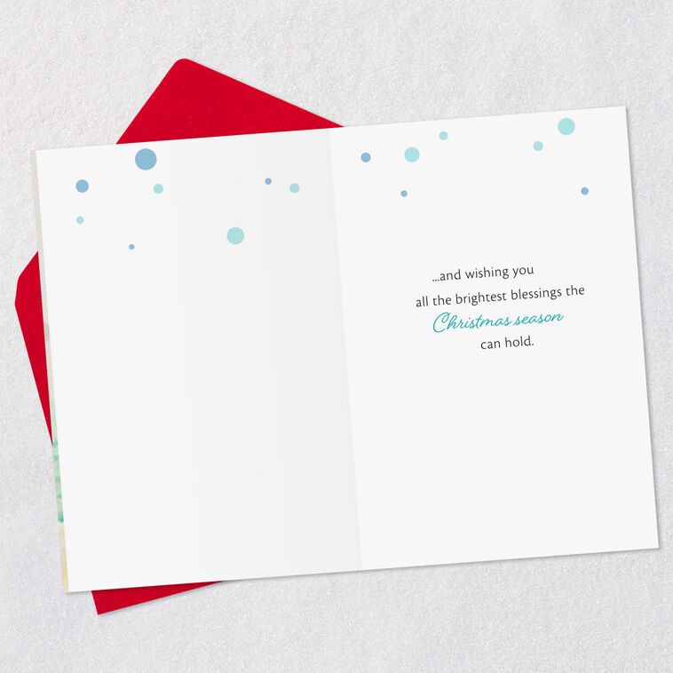 Blue Glass Tree Decorations Christmas Card Open card with envelope image number 3