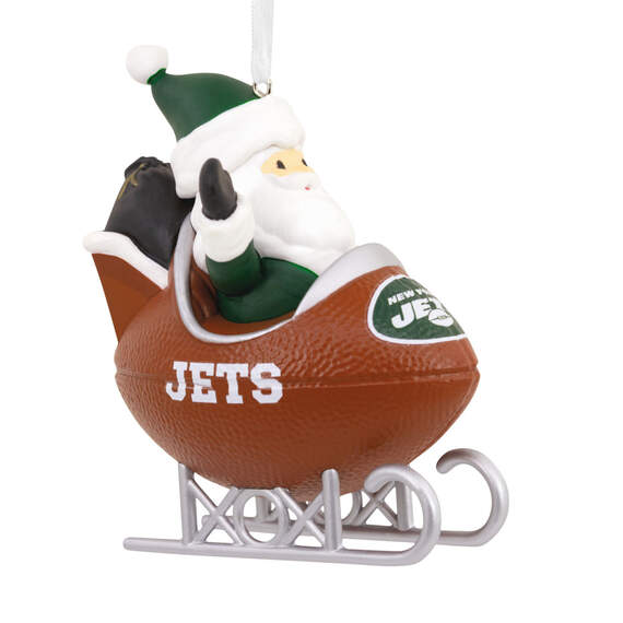 NFL New York Jets Santa Football Sled Hallmark Ornament, , large image number 1