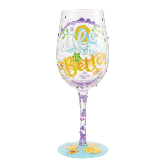 Lolita Life Is Better With Friends Wine Glass, 15 oz.