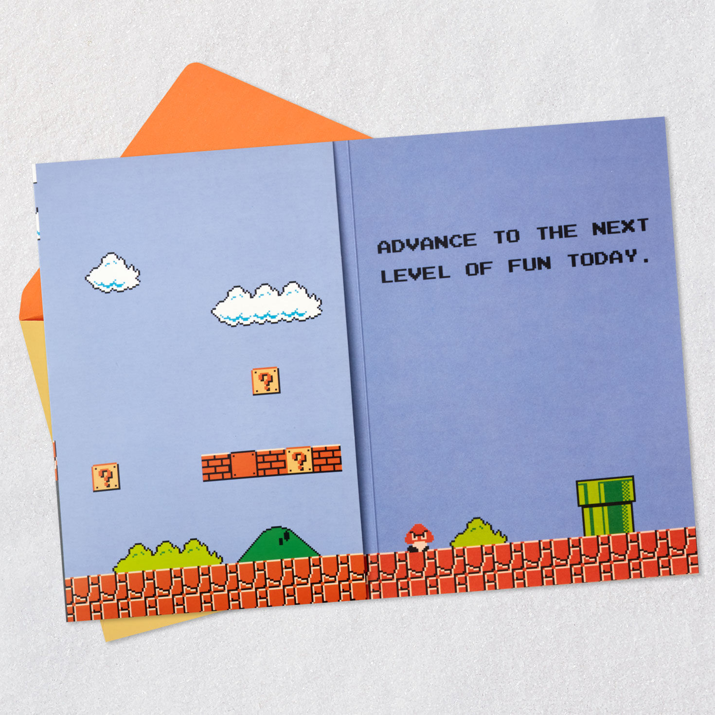 Super Mario Birthday Card With Light and Sound Open card with envelope image number 3