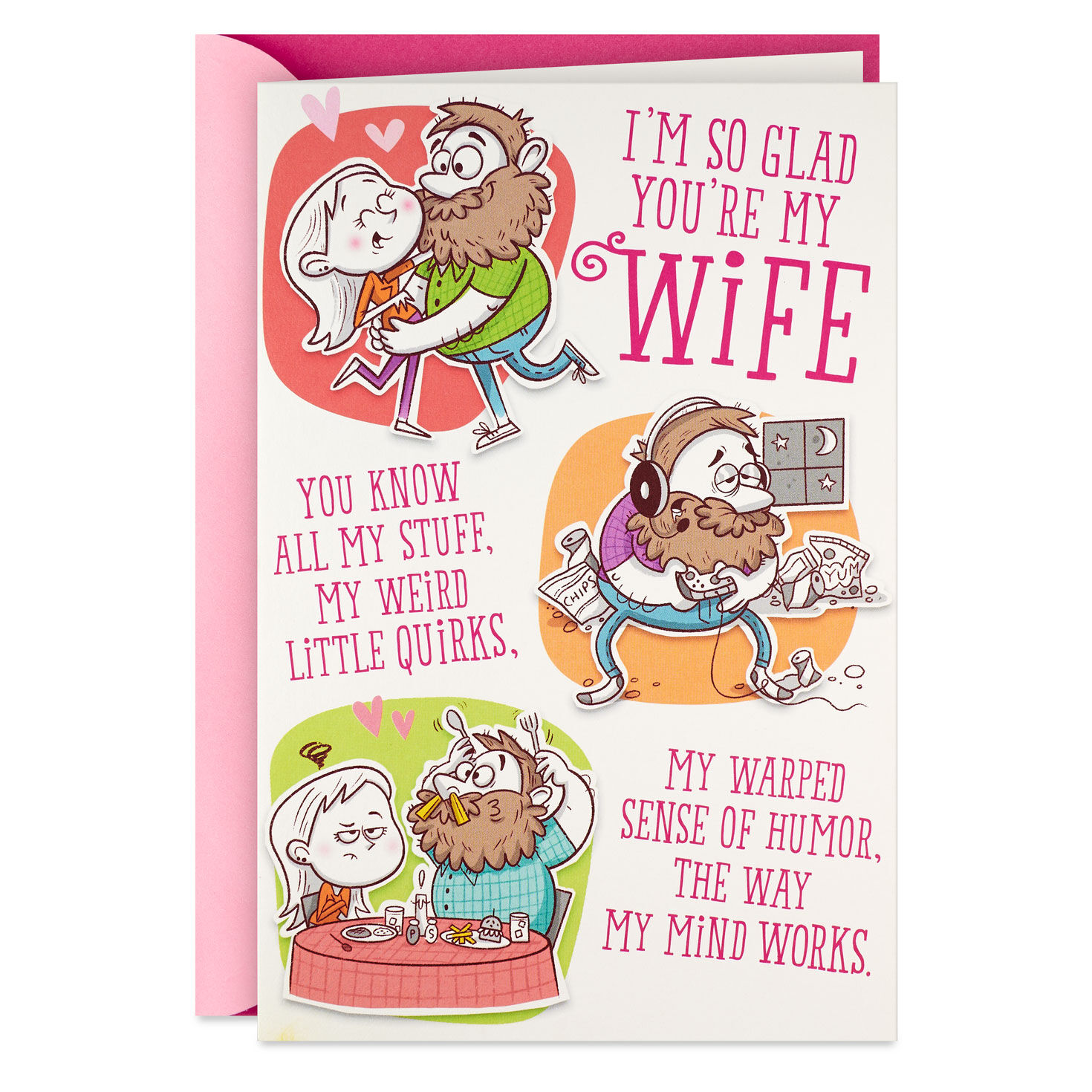 I'm So Glad You're My Wife Funny Birthday Card for Wife