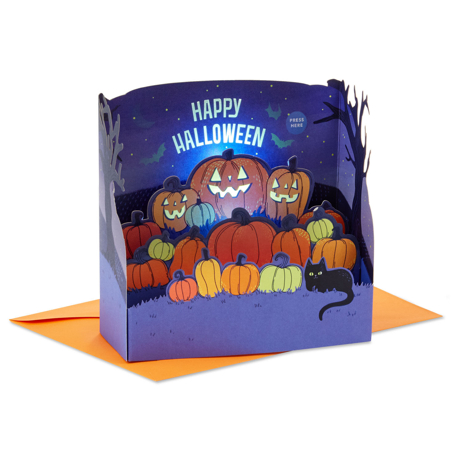 Glowing Pumpkin Patch Musical 3D Pop-Up Halloween Card With Light for only USD 9.99 | Hallmark