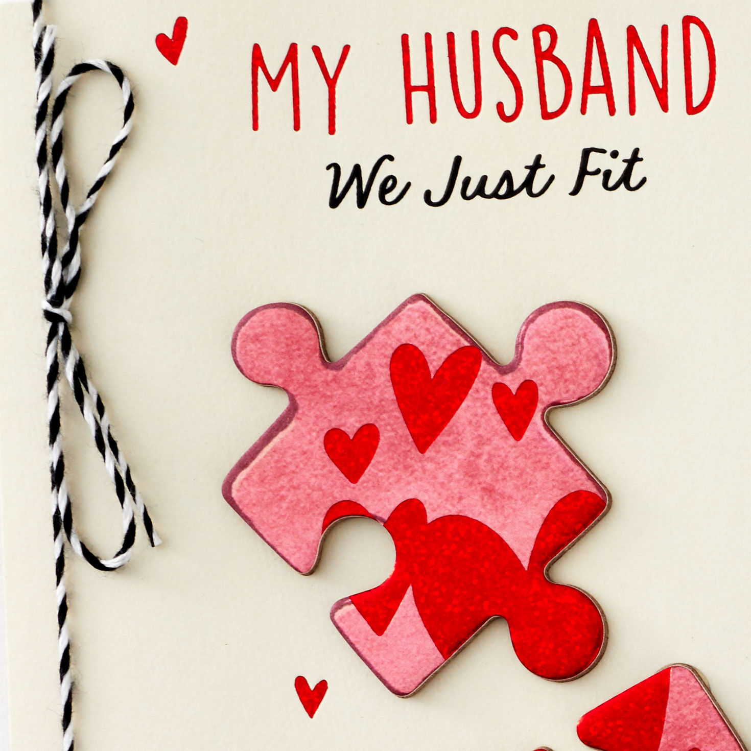 Heart Puzzle Pieces Husband Valentine's Day Card card front detail image number 4
