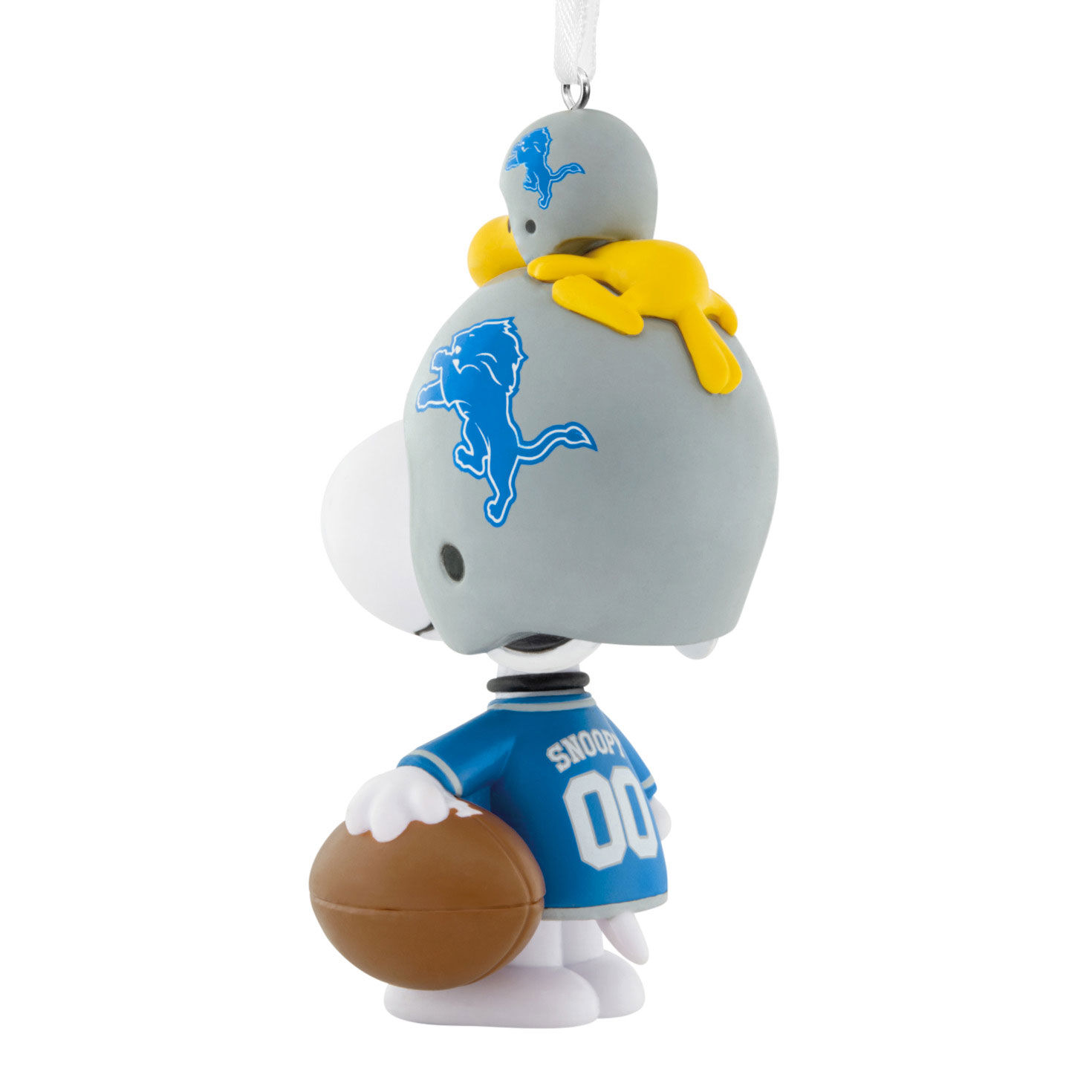 Snoopy Detroit Lions Christmas Ornament back image number 6