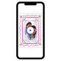 Pink Green Watercolor Frame Personalized Card phone with card front image number 1