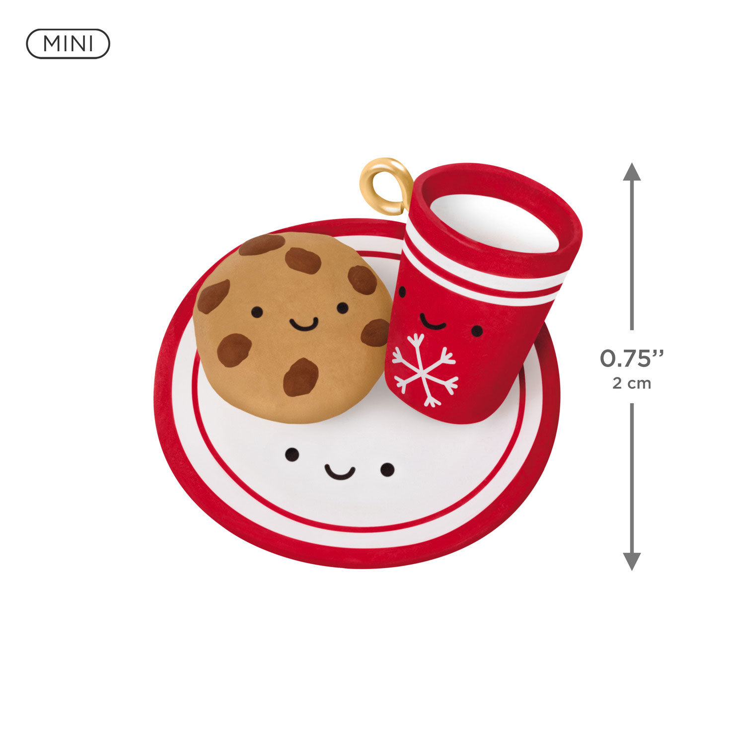 Milk Cookies on Plate Keepsake Ornament measurement image number 3
