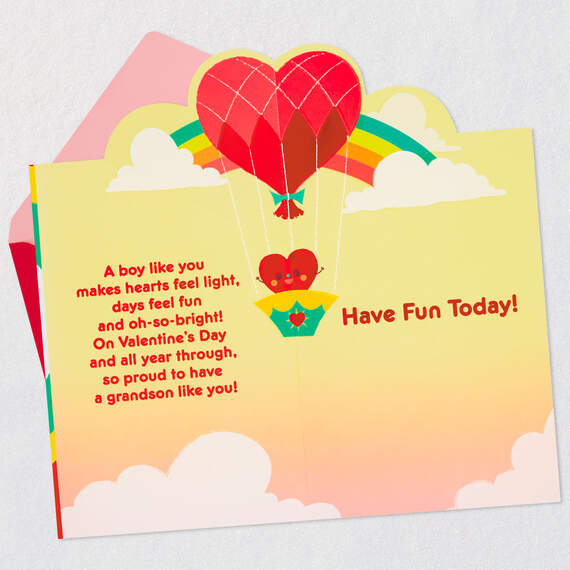 Oh-So-Bright Pop-Up Valentine's Day Card for Grandson, , large image number 4