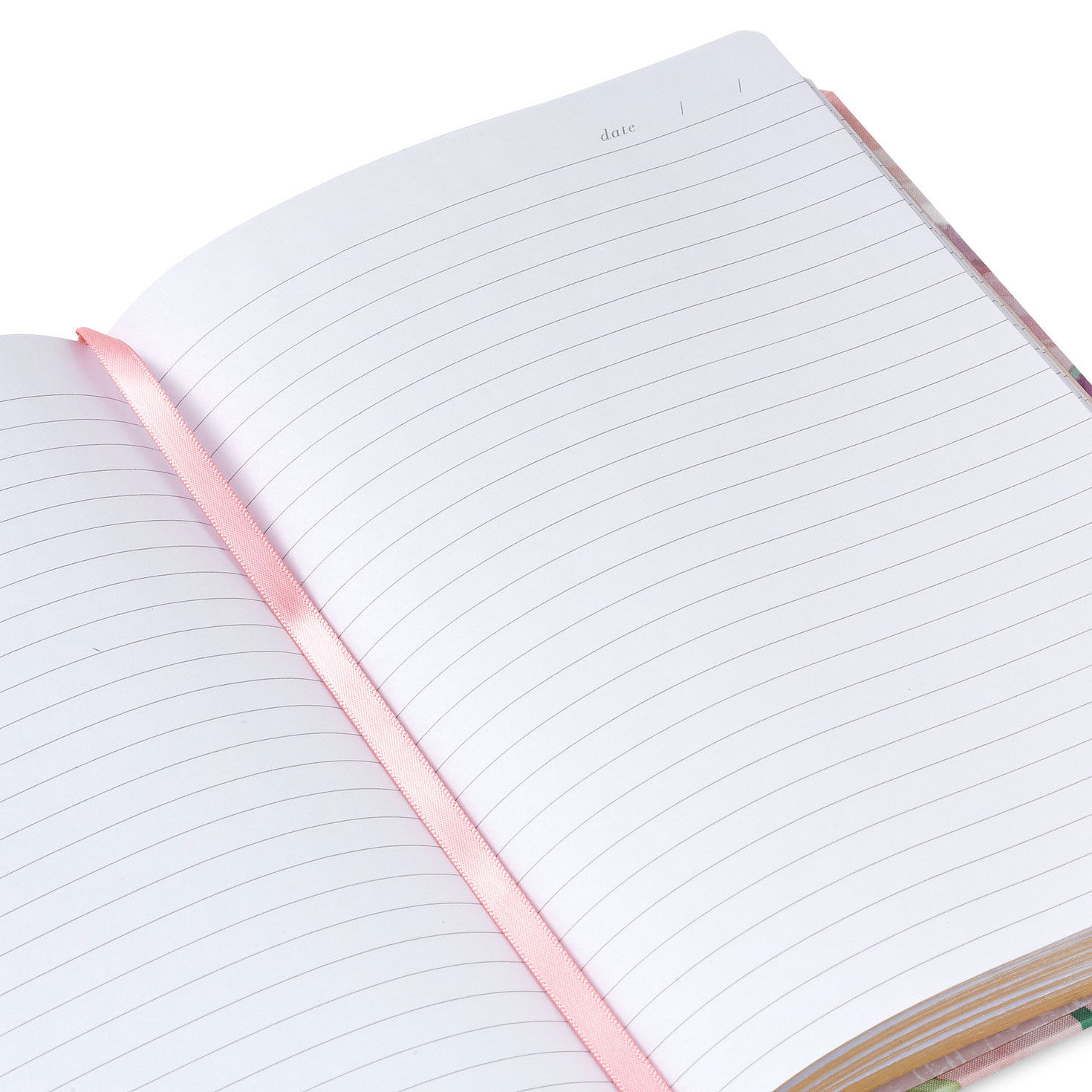 Pink Floral Hardcover Writing Journal closeup view pages image number 5