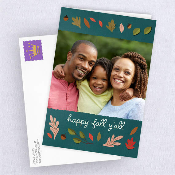 Personalized Fall Leaves Photo Card, , large image number 4