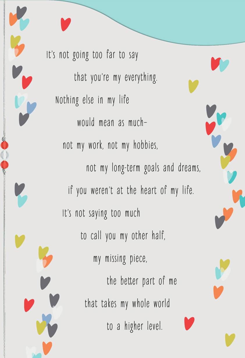 My Other Half, My Missing Piece Love Card