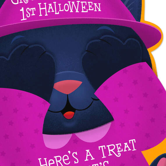 Peek-a-Boo Cat First Halloween Card for Granddaughter, , large image number 4