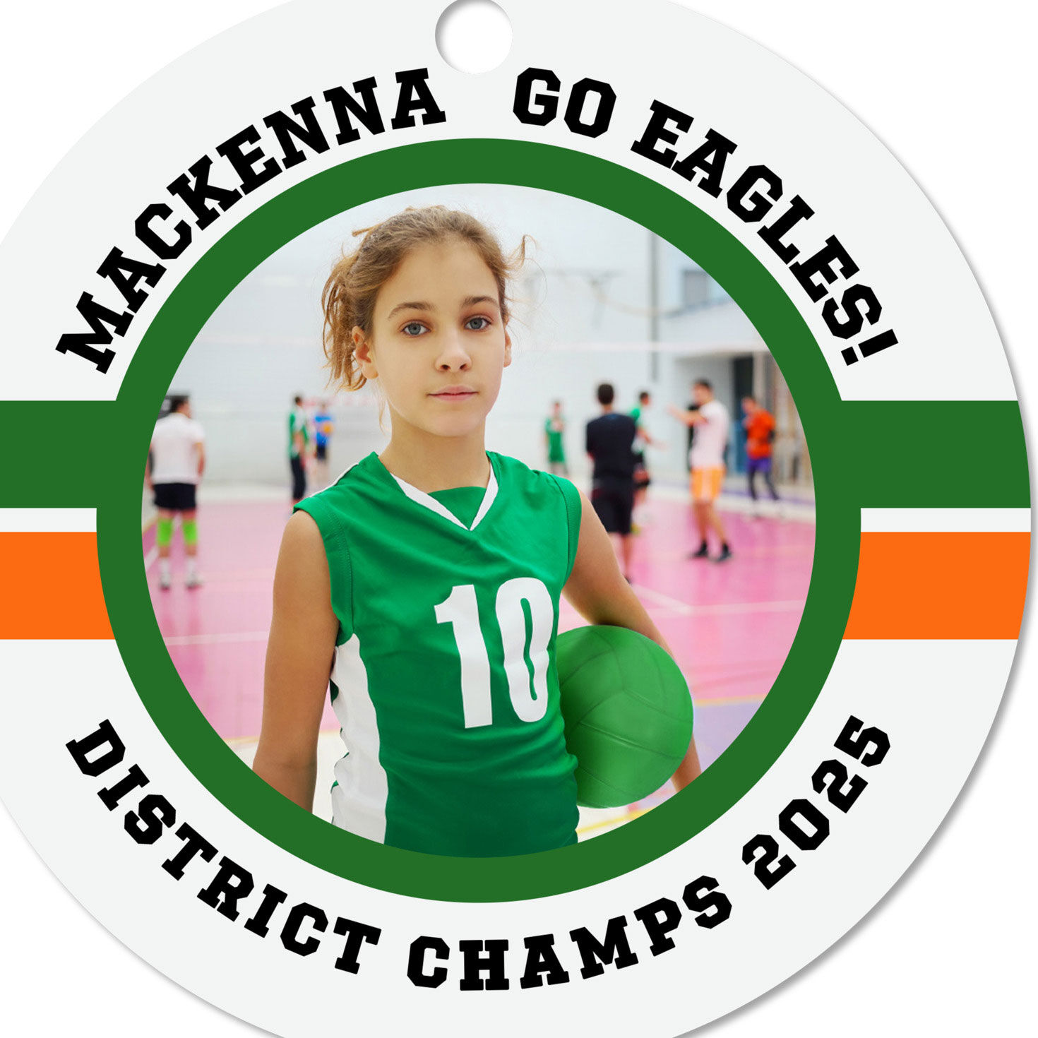 Volleyball Round Metal Personalized Ornament, Custom Photo and Text for only USD 17.99 | Hallmark