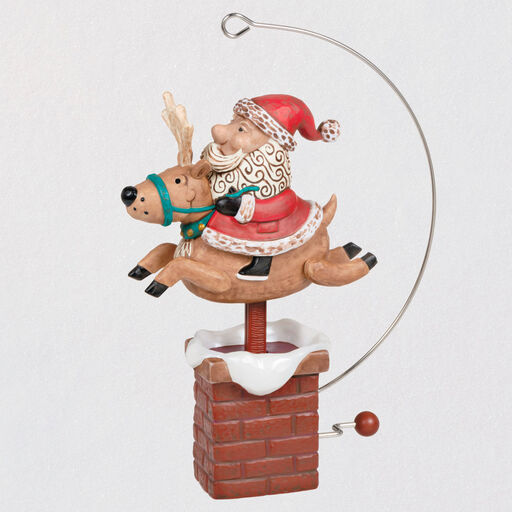 Giddy Up, Santa! Reindeer Ornament With Motion, 