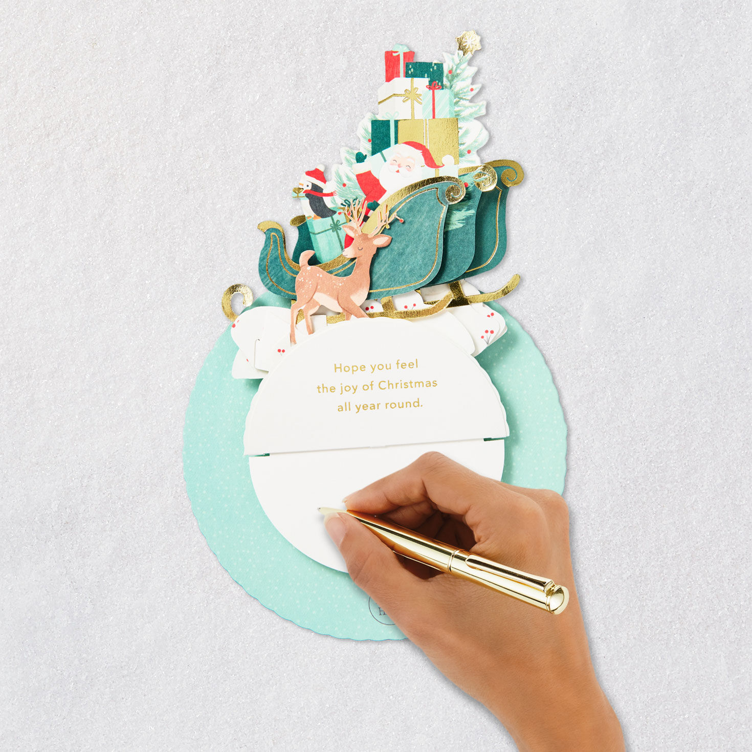 Santa Feel the Joy All Year Round Musical 3D Pop-Up Christmas Card With Motion for only USD 14.99 | Hallmark