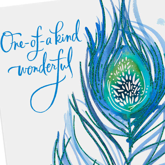 UNICEF One-of-a-Kind Wonderful Peacock Feather Birthday Card, , large image number 4