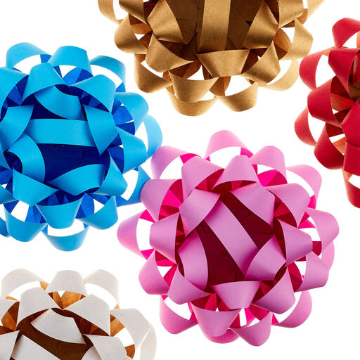 Assorted Paper Gift Bows, 5-Pack, 