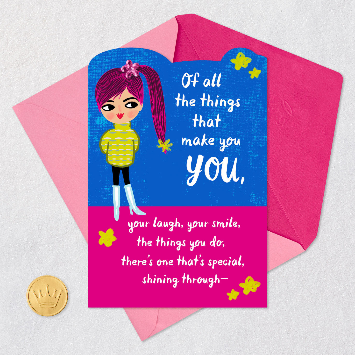 Christian Encouragement Card for Girl Card Front with Envelope and Gold Seal image number 6