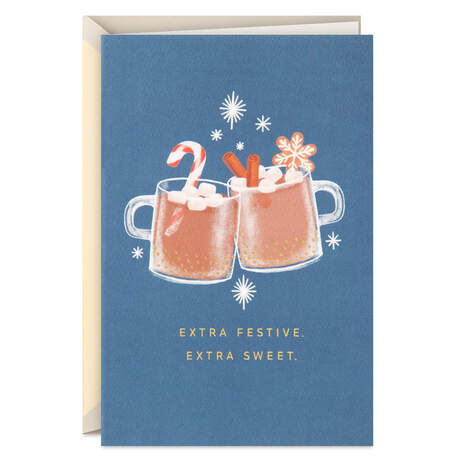 Two Cups of Hot Cocoa Holiday Card, , large