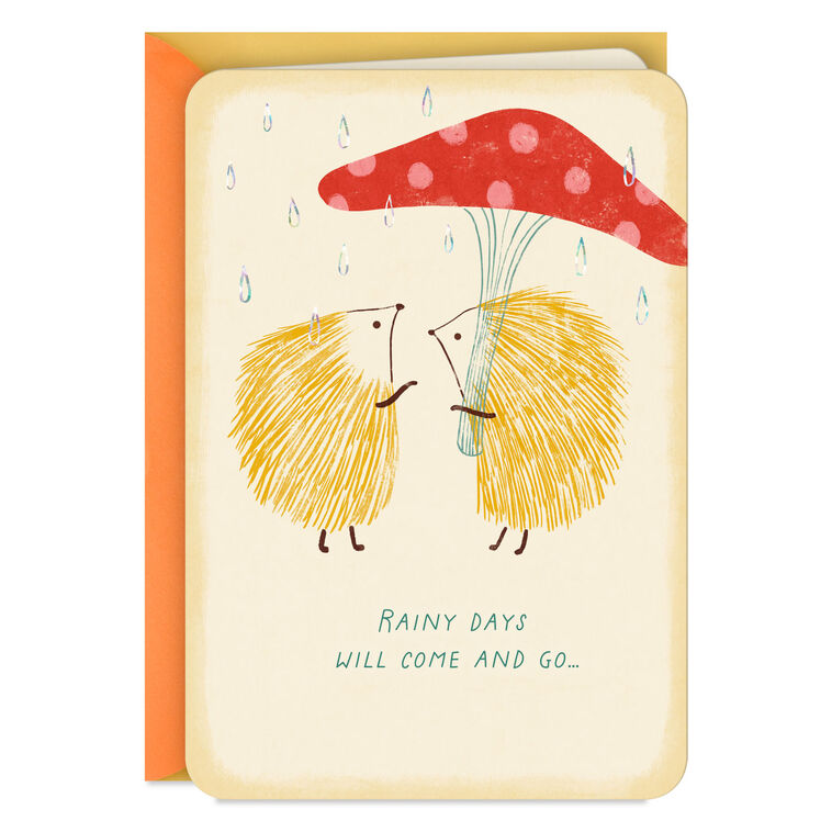 Rainy Day Hedgehogs Encouragement Card