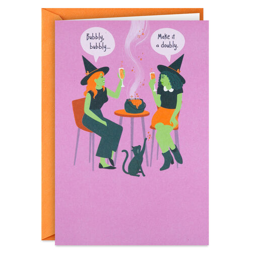 A Bubbly and Doubly Fun Holiday Funny Halloween Card, 