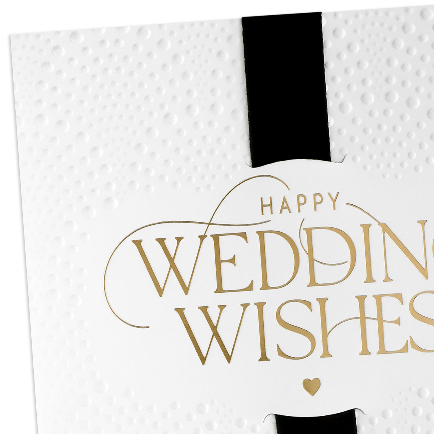 Black White and Gold Wedding Wishes Congrats Card Card Front Detail image number 4
