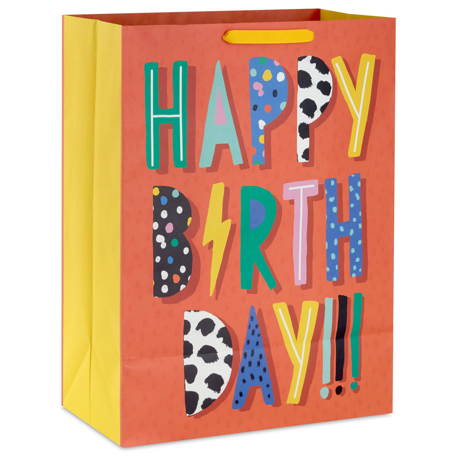 Patterned Birthday Wishes on Red Jumbo Gift Bag back image number 6