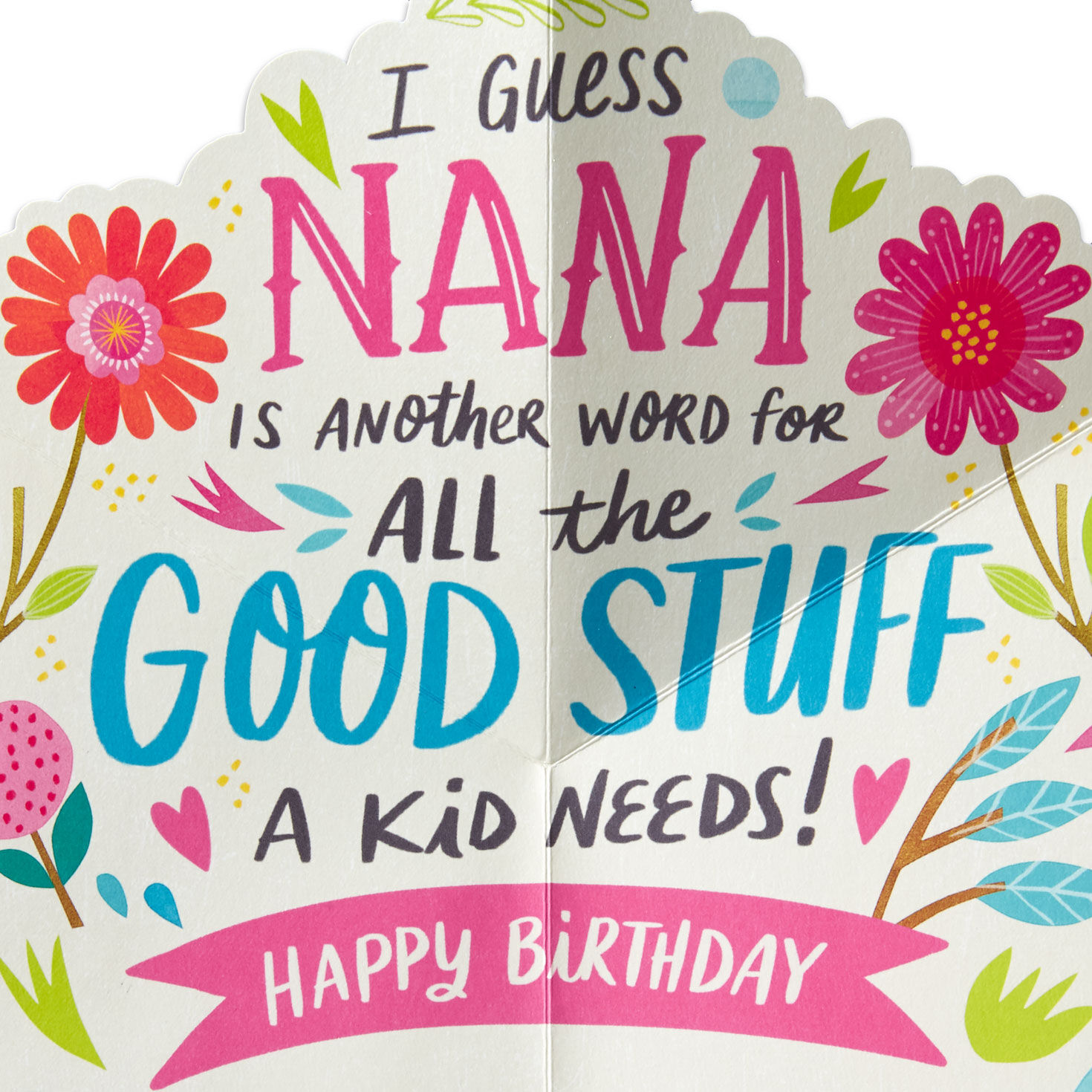 Floral Heart Pop-Up Birthday Card for Nana Sentiment image number 2