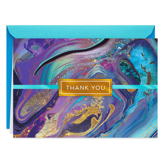 Marbleized Blank Thank-You Card, , large image number 1