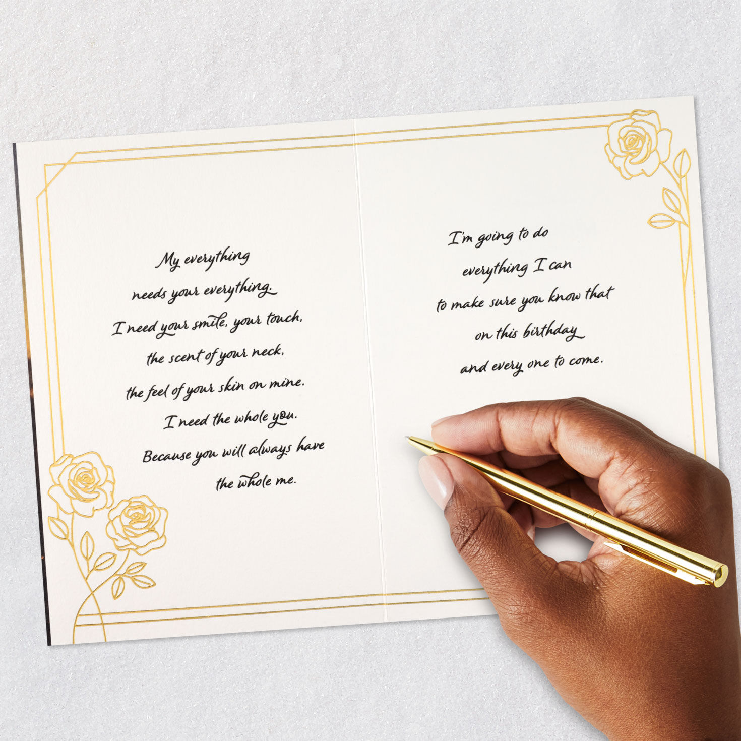 Couple Silhouette on Beach Love Birthday Card Signing card image number 8