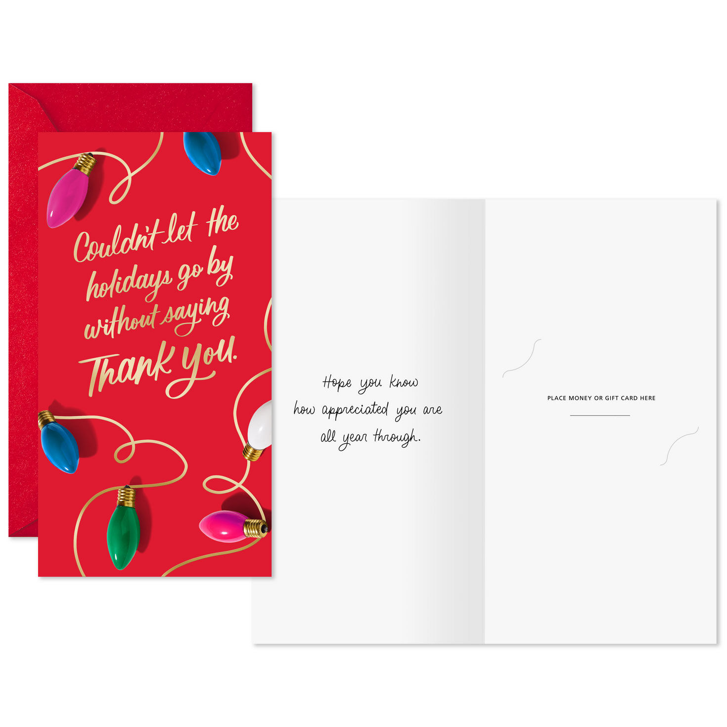 Festive Money Holder Christmas Thank You Cards Card Front with Sentiment image number 3