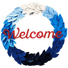 Metal Patriotic Welcome Wreath, Metal Patriotic Welcome Wreath, , large