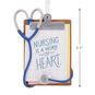 Nursing Is a Work of Heart Christmas Ornament measurement image number 3