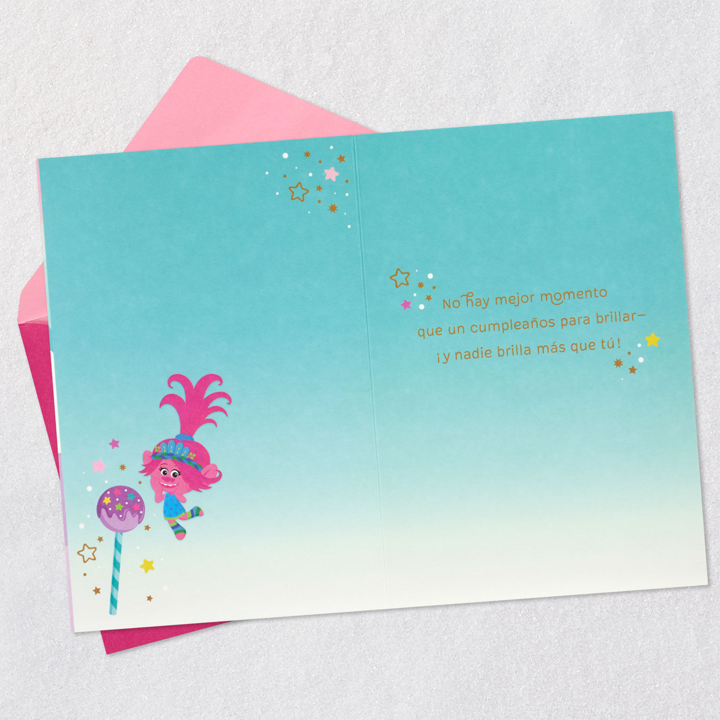 DreamWorks Animation Trolls Time to Shine Spanish-Language 5th Birthday Card, , large image number 3