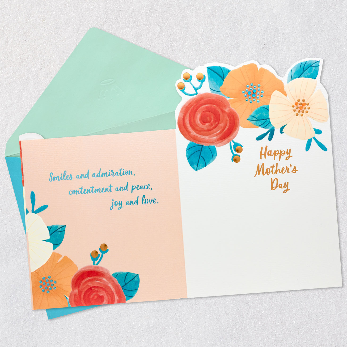 Sparkly Flowers Mother's Day Card From All Open card with envelope image number 4