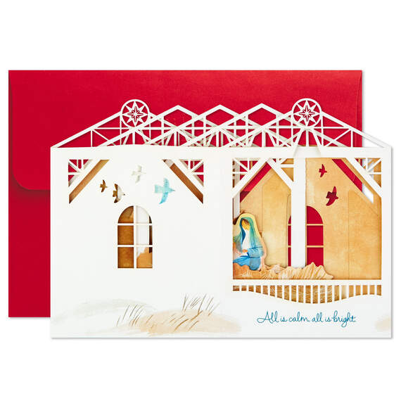 Peace, Hope, Love Nativity Scene 3D Pop-Up Christmas Card, , large image number 5