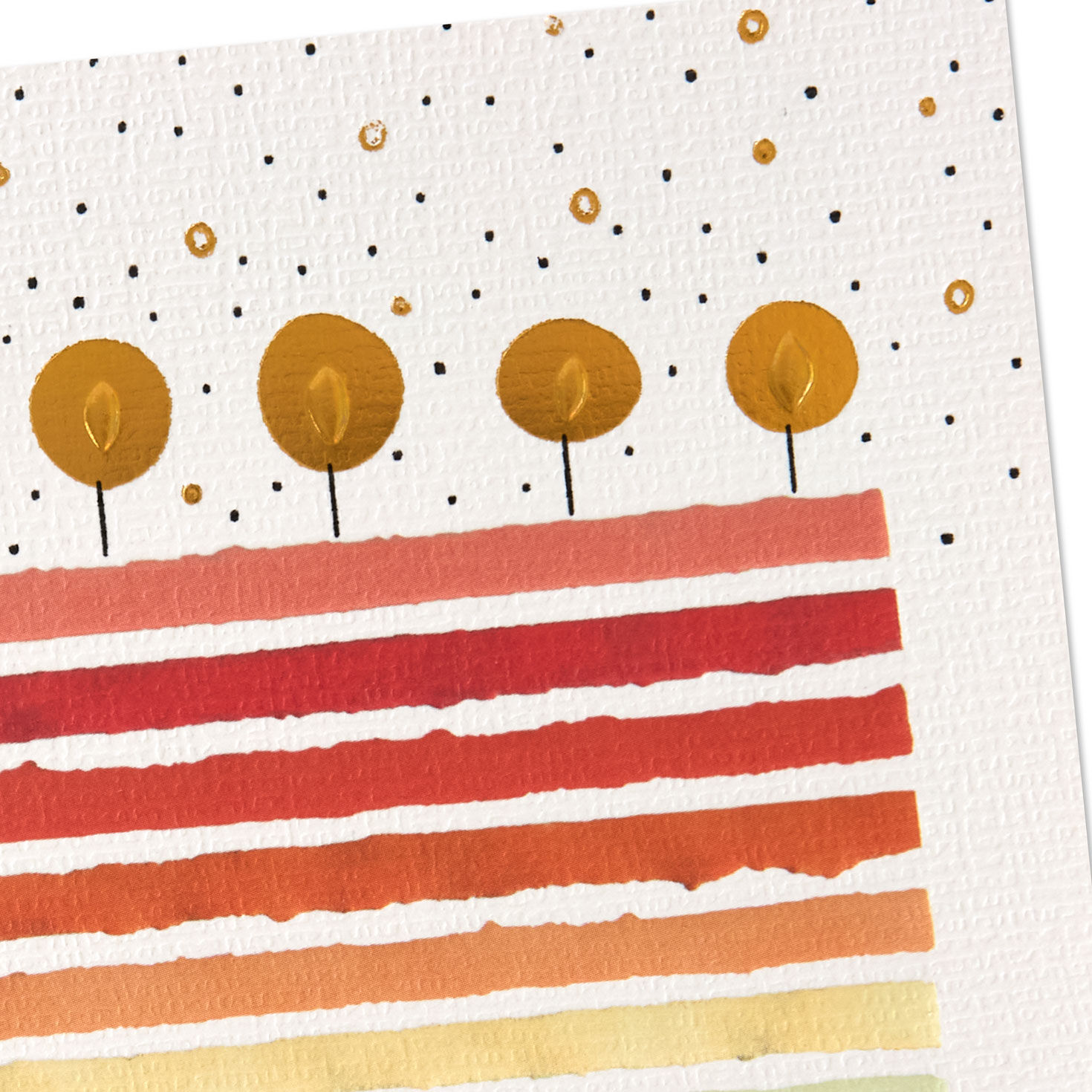 Tall Colorful Cake Blank Birthday Card Card Front Detail image number 3