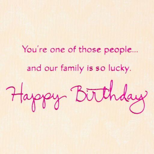 Our Family Is Lucky to Have You Birthday Card, 