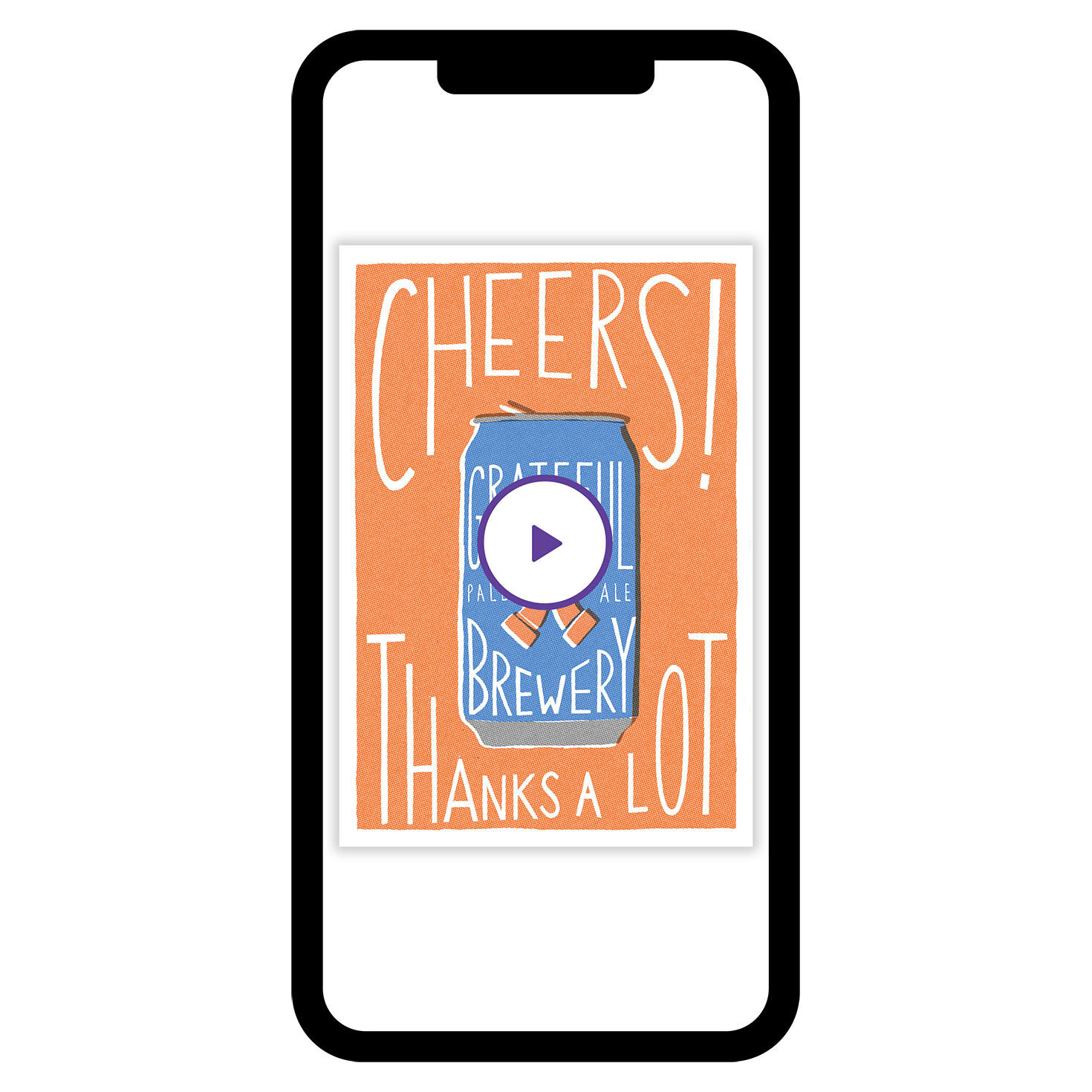 Cheers Beer Can Fun Thank-You eCard